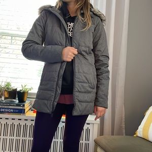 north face puffer mid-length coat